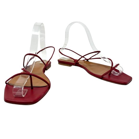 Brother Vellies Trieste Sandals Flat‎ Strappy Leather Red Size US 9 - Picture 3 of 14